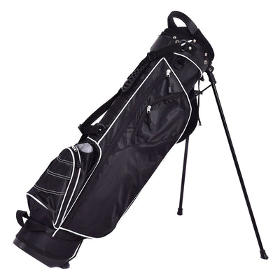 Golf Stand Cart Bag w/ 4 Way Divider Carry Organizer Pockets-Black - Relaxacare