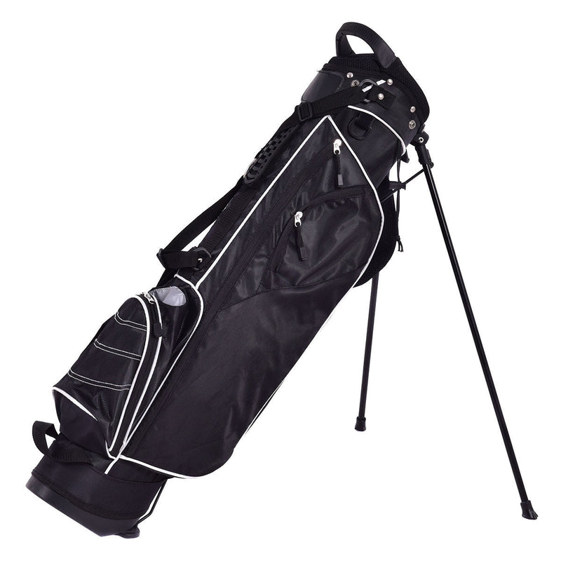 Golf Stand Cart Bag w/ 4 Way Divider Carry Organizer Pockets-Black - Relaxacare
