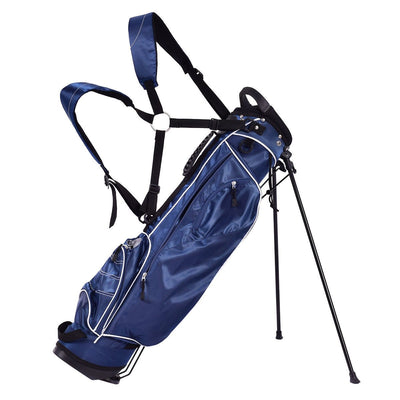Golf Stand Cart Bag w/ 4 Way Divider Carry Organizer Pockets-Blue - Relaxacare