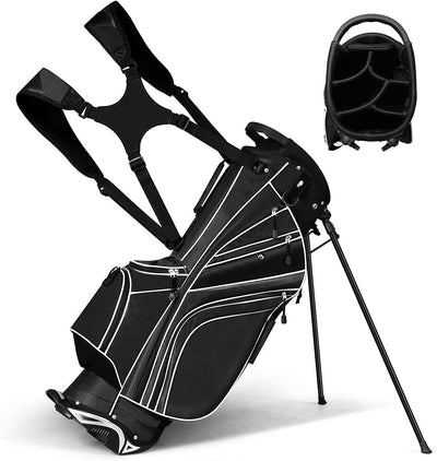 Golf Stand Cart Bag with 6 Way Divider Carry Pockets - Relaxacare