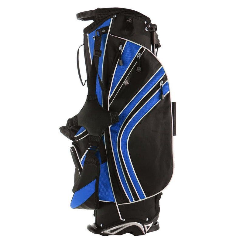 Golf Stand Cart Bag with 6 Way Divider Carry Pockets-Blue - Relaxacare