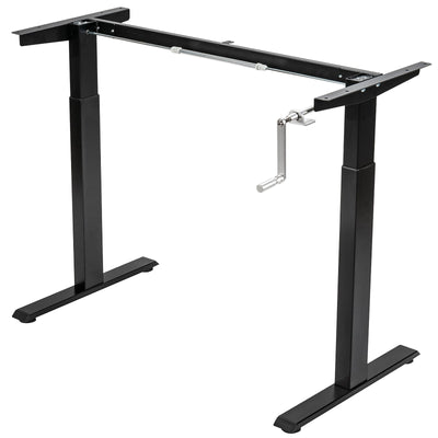 Hand Crank Sit to Stand Desk Frame Height Adjustable Standing Base-Black - Relaxacare