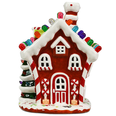 Hand-Painted Ceramic Christmas House with 44 Multicolored Lights - Relaxacare