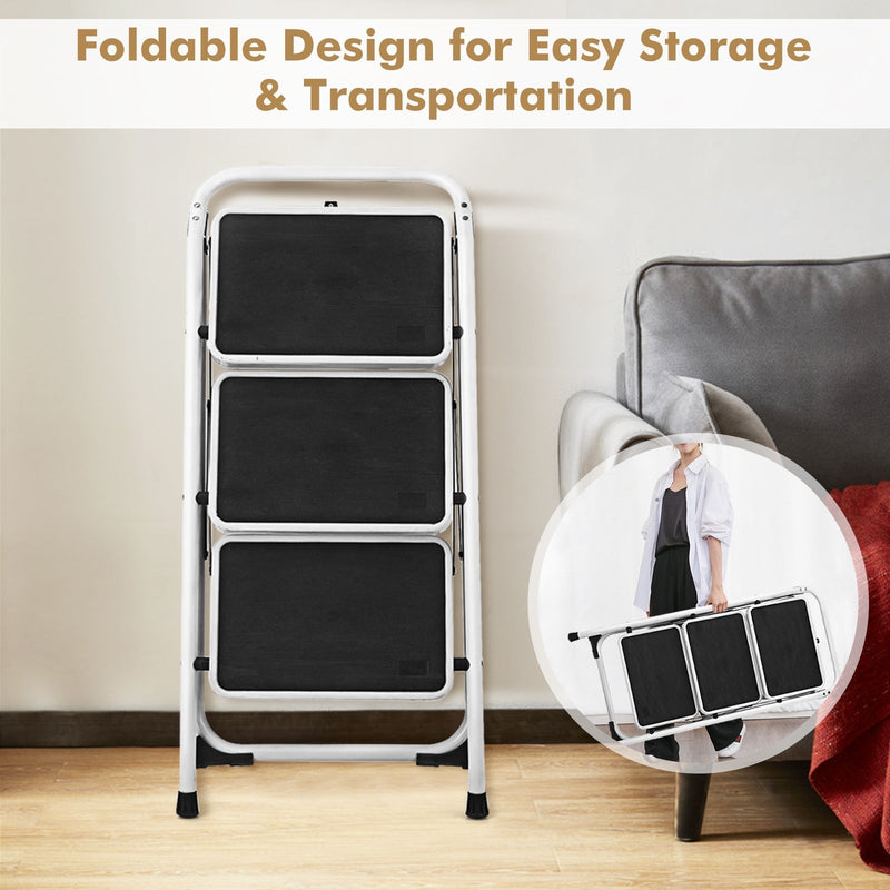 HD 3 Step Ladder Platform Lightweight Folding Stool - Relaxacare
