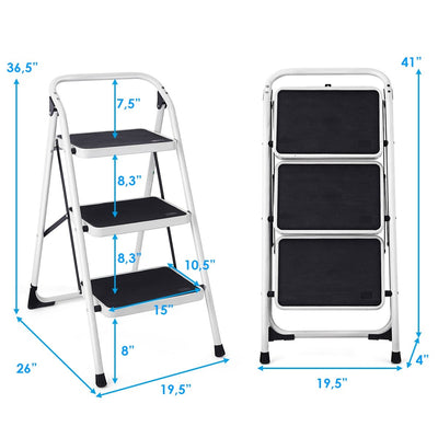 HD 3 Step Ladder Platform Lightweight Folding Stool - Relaxacare