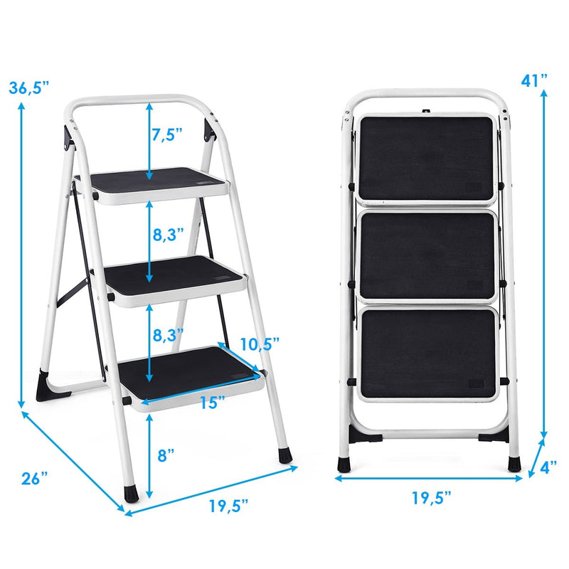 HD 3 Step Ladder Platform Lightweight Folding Stool - Relaxacare