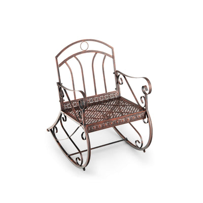 Heavy-Duty Patio Rocking Chair with Ergonomic Backrest and Armrests - Relaxacare
