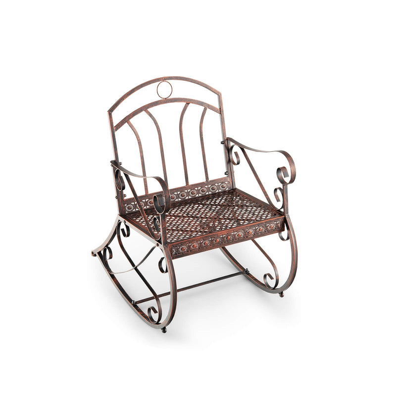 Heavy-Duty Patio Rocking Chair with Ergonomic Backrest and Armrests - Relaxacare