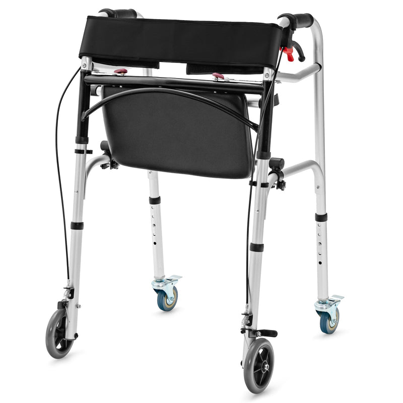 Height Adjustable Aluminum Walker with Rolling Wheels and Brakes - Relaxacare