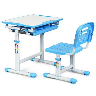 Height Adjustable Children’s Desk Chair Set -Blue - Relaxacare