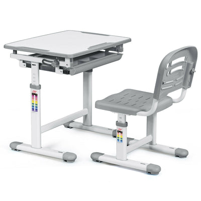 Height Adjustable Children’s Desk Chair Set -Gray - Relaxacare