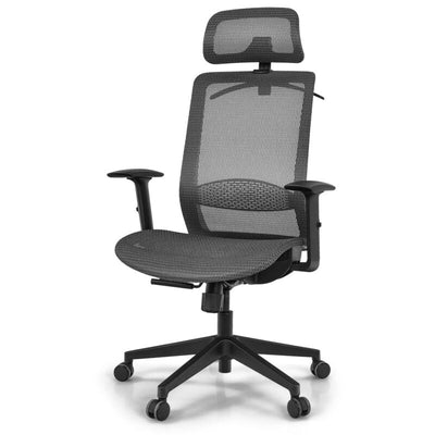 Height Adjustable Ergonomic High Back Mesh Office Chair with Hange-Gray - Relaxacare