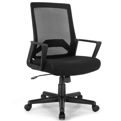Height Adjustable Mid Back Task Chair Mesh Office Chair with Lumbar Support - Relaxacare