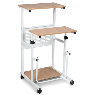 Height Adjustable Mobile Computer Stand Up Desk - Relaxacare