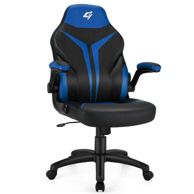 Height Adjustable Swivel High Back Gaming Chair Computer Office Chair-Blue - Relaxacare
