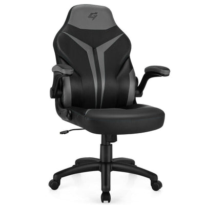 Height Adjustable Swivel High Back Gaming Chair Computer Office Chair-Gray - Relaxacare