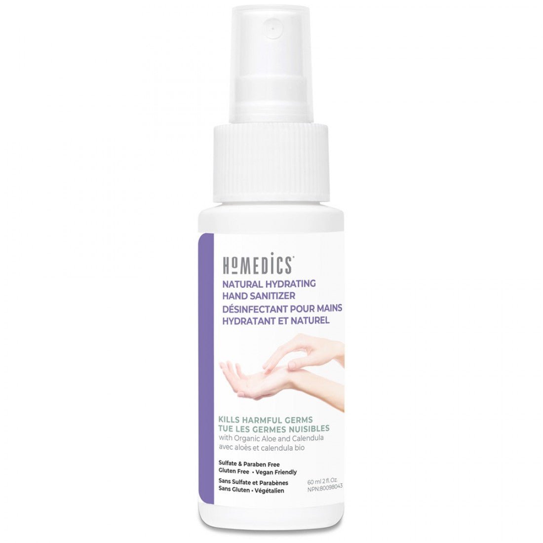 HoMEDICS Natural Hydrating Hand Sanitizer Spray