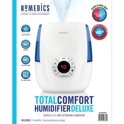 HoMedics - Warm and Cool Mist Ultrasonic Humidifier Deluxe - Relaxacare