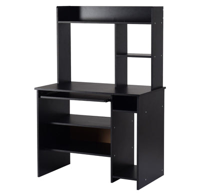 Hutch Storage Shelves Keyboard Tray Organizer Computer Desk - Relaxacare