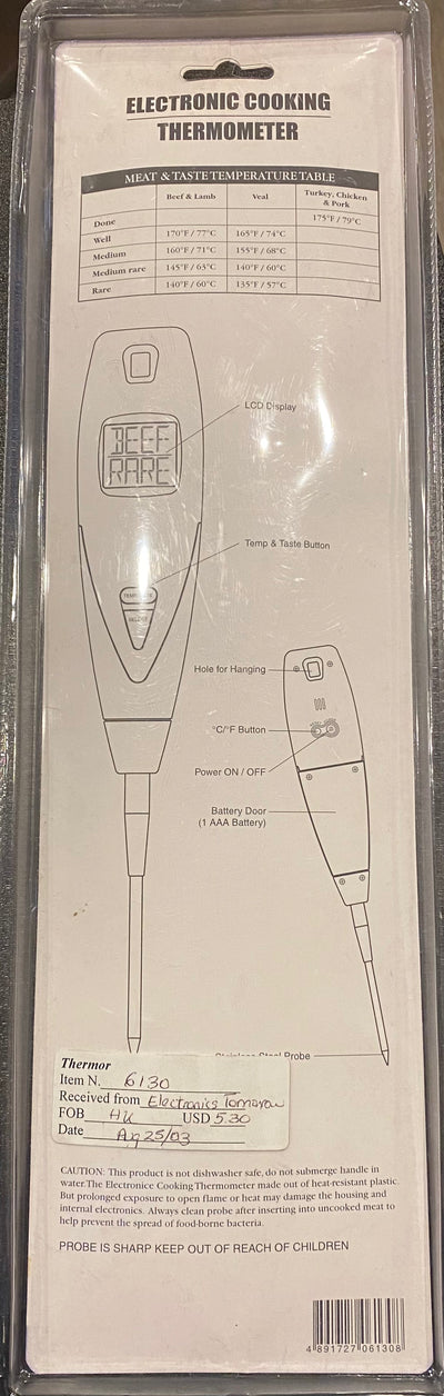 Clearance - Open Box - Electronic Cooking Thermometer
