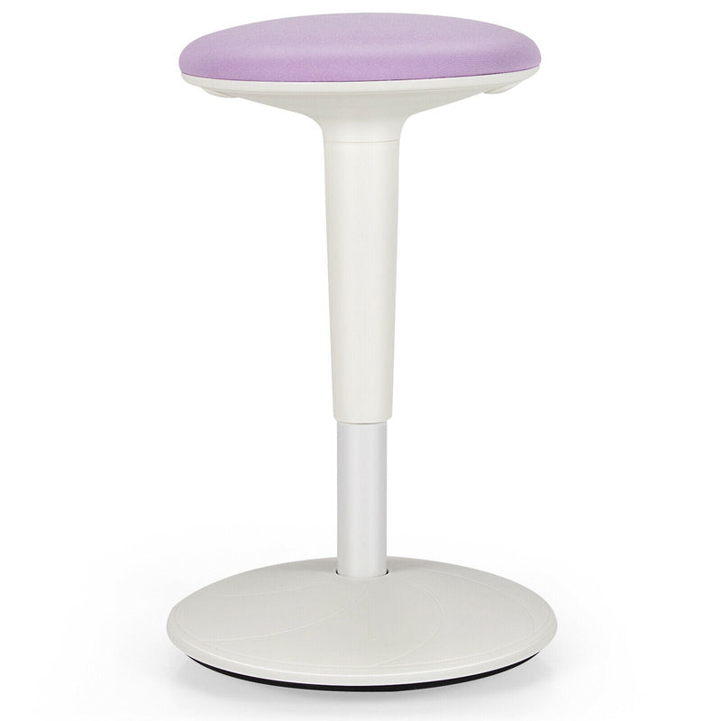 Height-Adjustable Wiggle Standing Stool with Swivel Rock Tilt-Purple