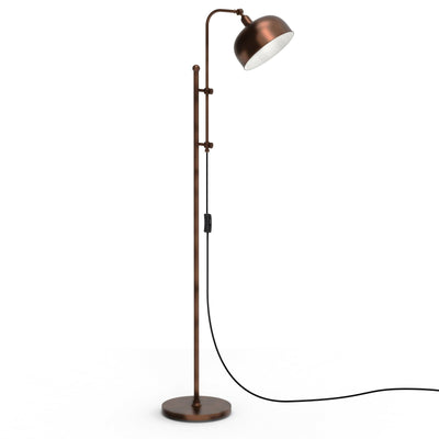 Industrial Floor Standing Pole Lamp with Adjustable Lamp Head - Relaxacare