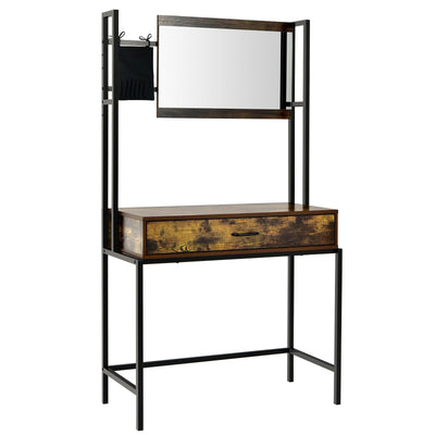 Industrial Vanity Table with 3-Position Adjustable Mirror - Relaxacare