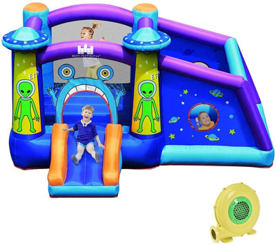 Inflatable Alien Style Kids Bouncy Castle with 480W Air Blower - Relaxacare