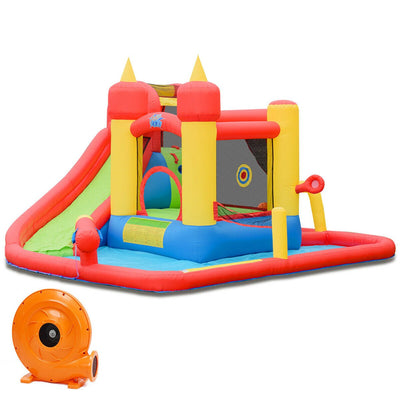 Inflatable Blow Up Water Slide Bounce House with 740 W Blower - Relaxacare
