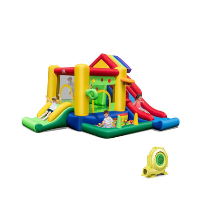 Inflatable Bounce Castle with Double Slides and 735W Blower - Relaxacare