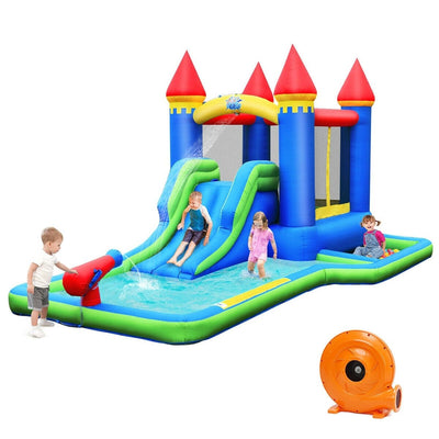 Inflatable Bounce House Castle Water Slide with Climbing Wall - Relaxacare