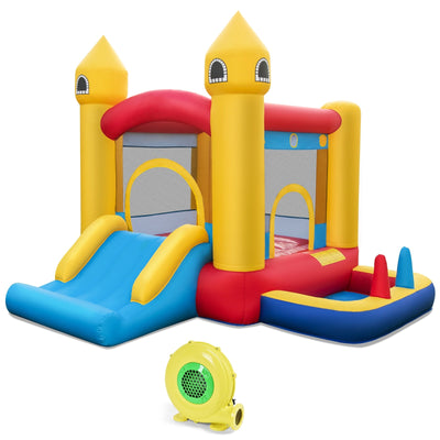 Inflatable Bounce House with 480W Blower and Ocean Balls for Yard - Relaxacare