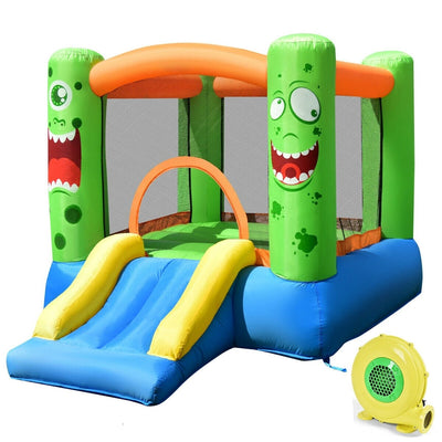 Inflatable Castle Bounce House Jumper Kids Playhouse with Slider - Relaxacare