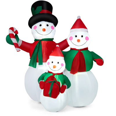 Inflatable Christmas Snowman Family Decoration with LED Lights - Relaxacare