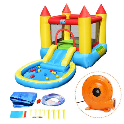 Inflatable Kids Slide Bounce House with 580w Blower - Relaxacare