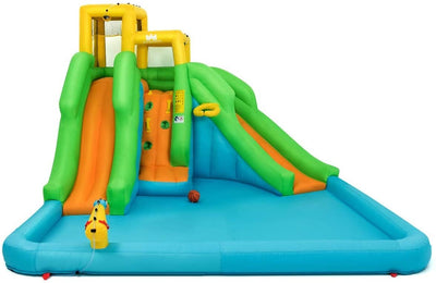 Inflatable Water Park Bounce House with Climbing Wall without Blower - Relaxacare