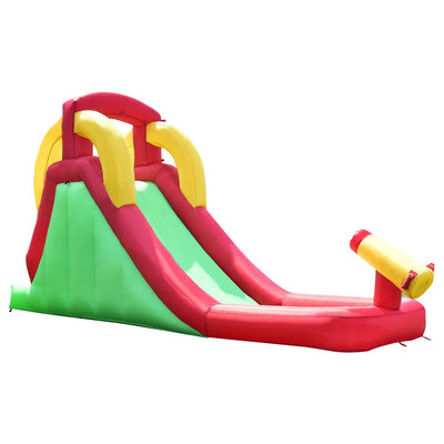 Inflatable Water Slide Bounce House with Climbing Wall and Jumper without Blower - Relaxacare