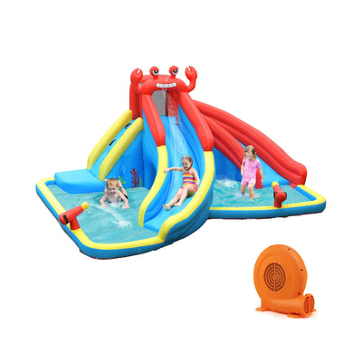 Inflatable Water Slide Bounce House with Water Cannon and 750W Air Blower - Relaxacare