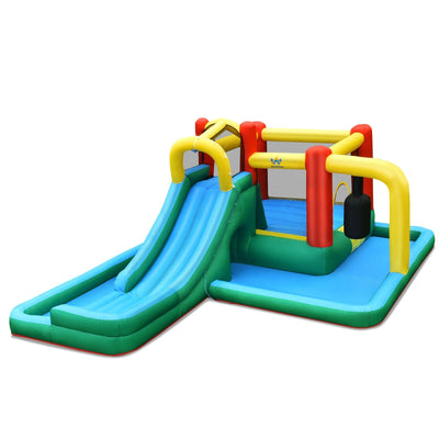 Inflatable Water Slide Climbing Bounce House with Tunnel and Blower - Relaxacare