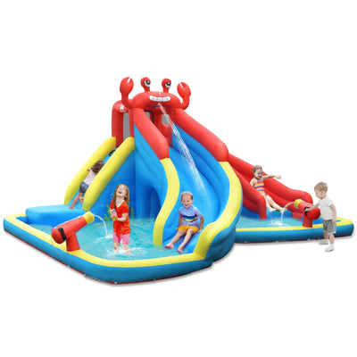 Inflatable Water Slide Crab Dual Slide Bounce House Without Blower - Relaxacare
