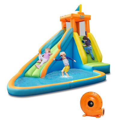 Inflatable Water Slide Kids Bounce House with Blower - Relaxacare