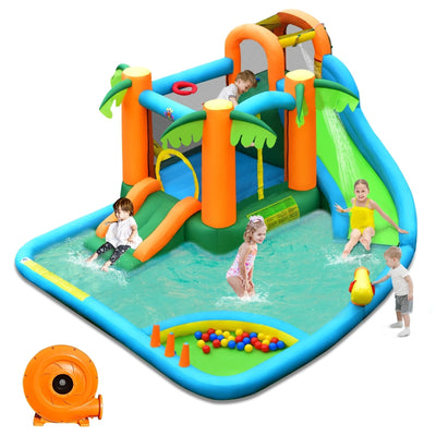 Inflatable Water Slide Park with Upgraded Handrail without Blower - Relaxacare