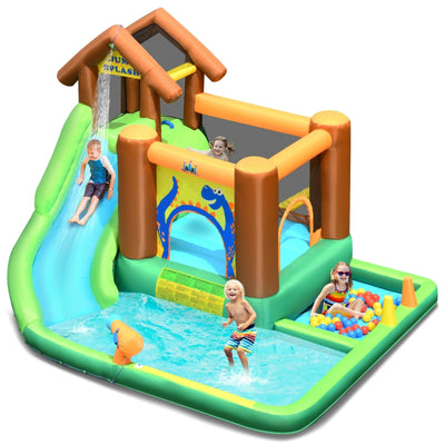 Inflatable Waterslide Bounce House Climbing Wall without Blower - Relaxacare