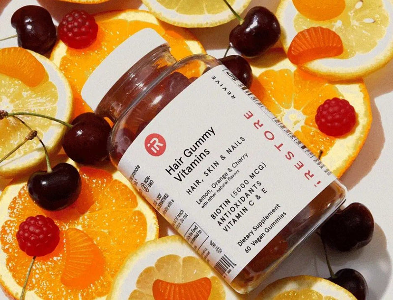 IRESTORE - REVIVE Hair Growth Gummy Vitamins - Nourishes Hair/Skin/Nails - Relaxacare