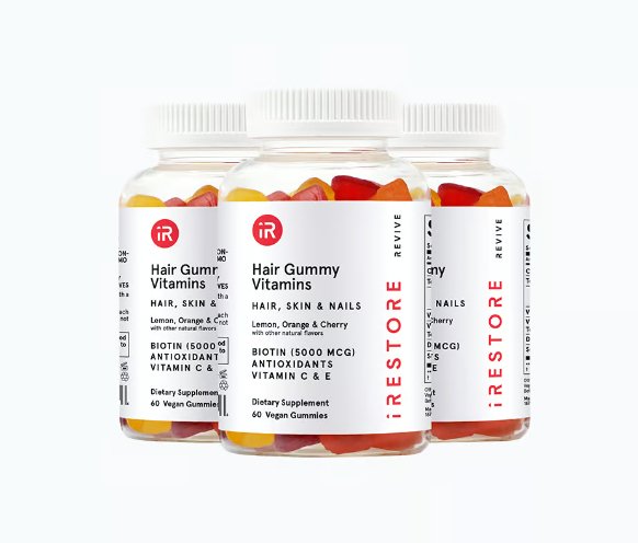 IRESTORE - REVIVE Hair Growth Gummy Vitamins - Nourishes Hair/Skin/Nails - Relaxacare