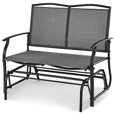 Iron Patio Rocking Chair for Outdoor Backyard and Lawn-Gray - Relaxacare