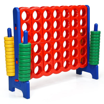 Jumbo 4-to-Score Giant Game Set with 42 Jumbo Rings and Quick-Release Slider-Blue - Relaxacare