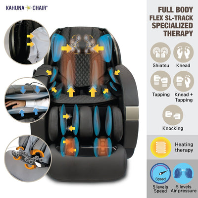 KAHUNA 4D+@ DUAL AIR FLOAT FLEX HSL-TRACK MASSAGE CHAIR WITH INFRARED HEATING SM-9300 - Relaxacare