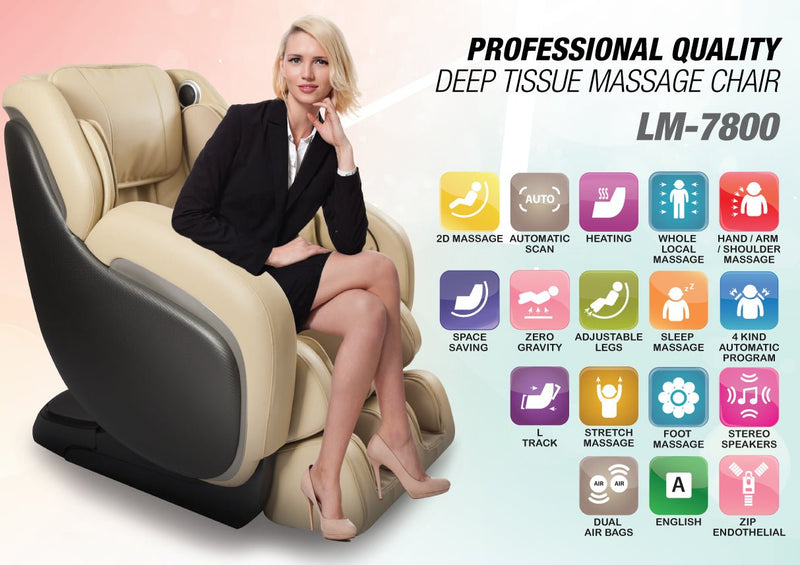 Kahuna LM-7800 Massage Chair- Specialized arm massage- Full stretch - Relaxacare