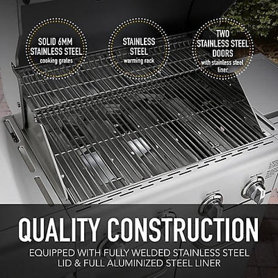 Kenmore-4-Burner Searing Side Burner Gas Grill in Stainless Steel 52, 000 BTU - Relaxacare